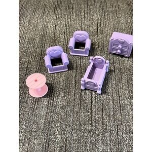 Fisher Price Vintage Dollhouse Furniture Smooshies? 5 pcs Very‎ Good Condition!
